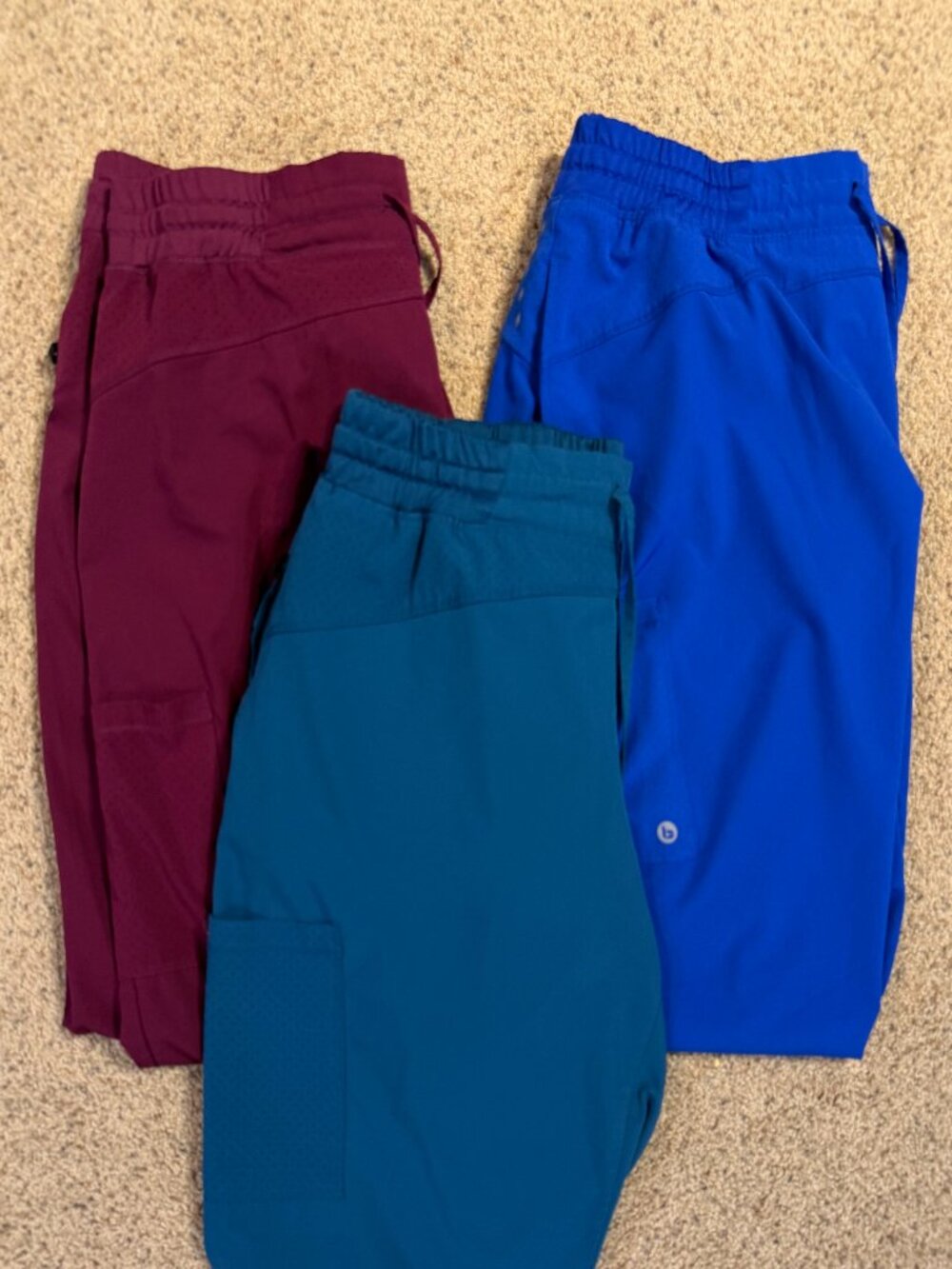 Lot of 3 Barco One Performance Cargo Scrub Pants Joggers Size L(*Altered Inseam)